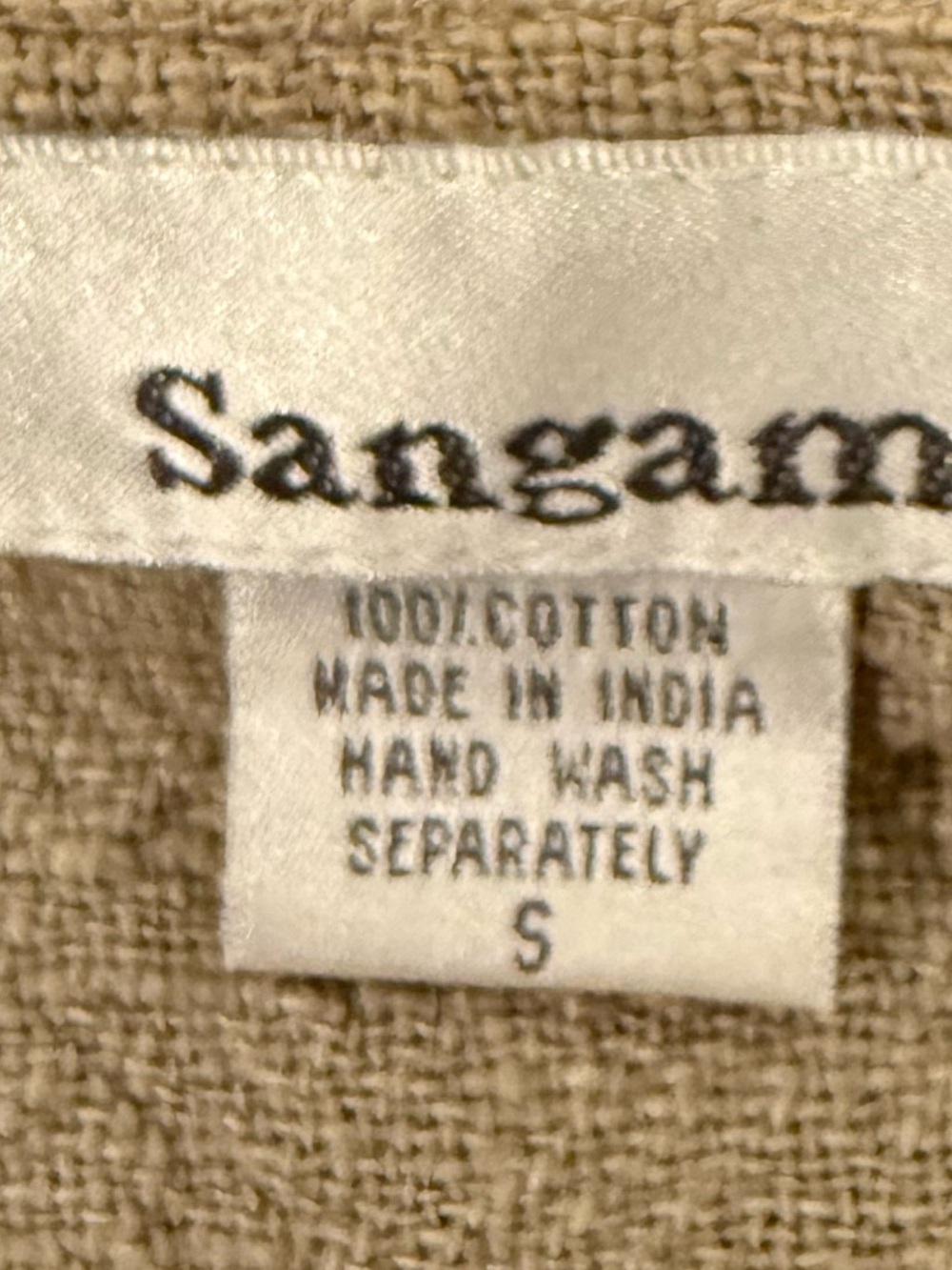 Sango Neutral Patchwork 100% Cotton Button-Front Blazer in Beige and Taupe - Picture 2 of 3